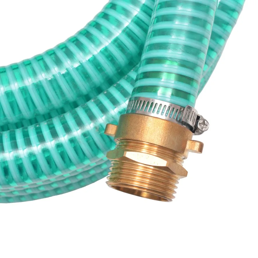 Tuyau d'aspiration avec raccords en laiton 7 m 25 mm Vert - 5