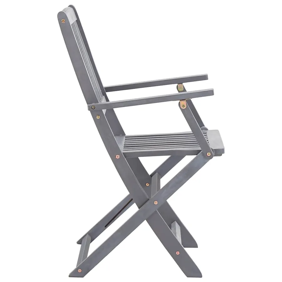 Chaises pliables d'extérieur lot de 4 et coussins Bois d'acacia - 11