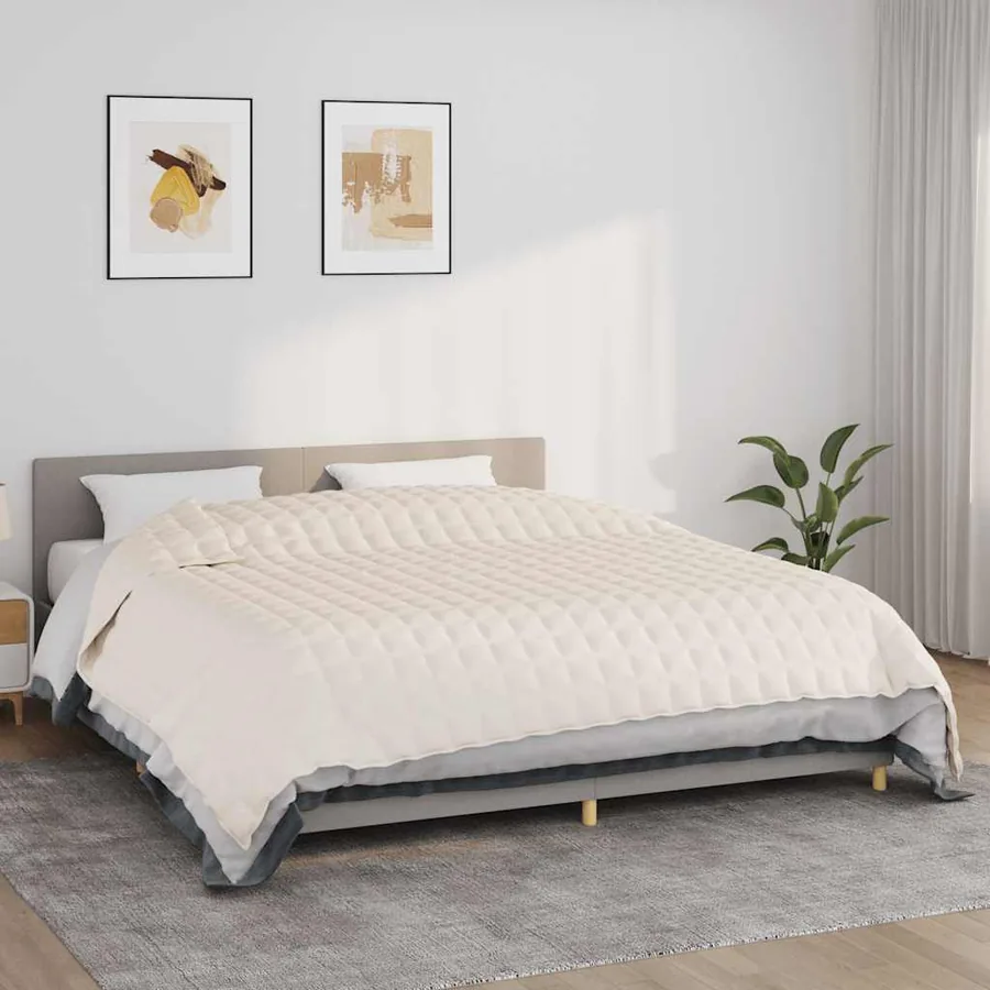Couverture lestée Crème clair 235x290 cm 15 kg Tissu