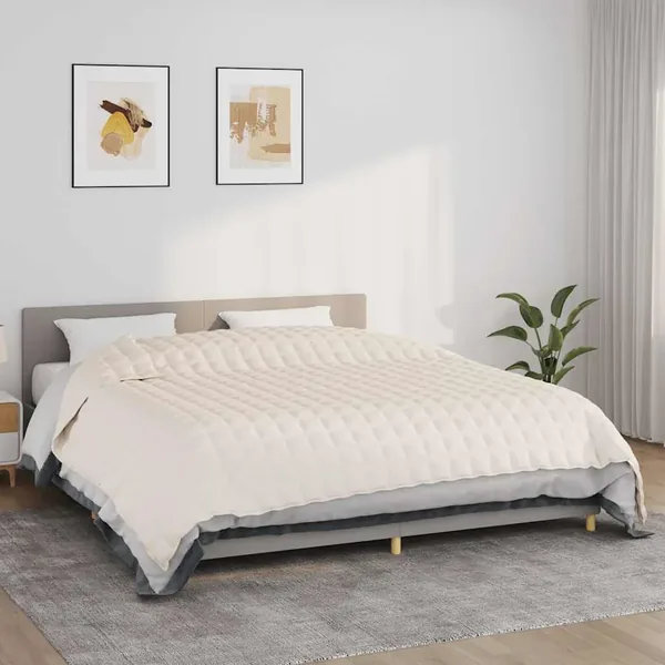 Couverture lestée Crème clair 235x290 cm 15 kg Tissu