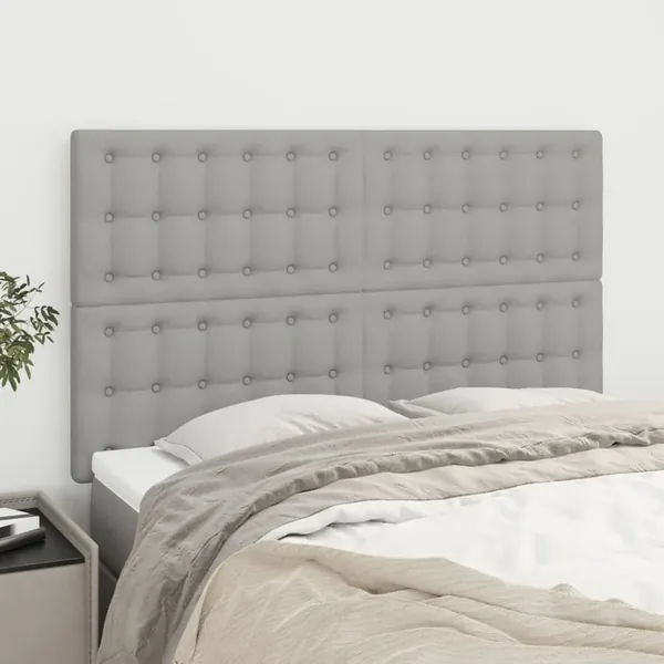 Tête de lit Gris clair 144 x 5 x 118/128 cm Tissu