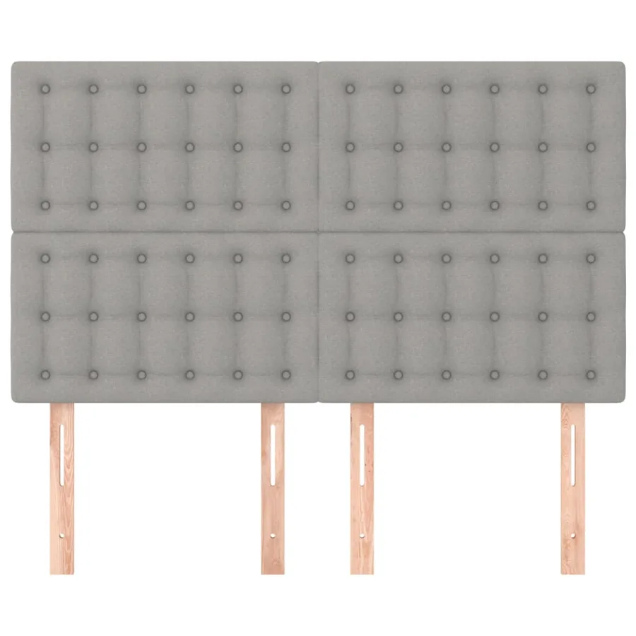 Tête de lit Gris clair 144 x 5 x 118/128 cm Tissu - 3
