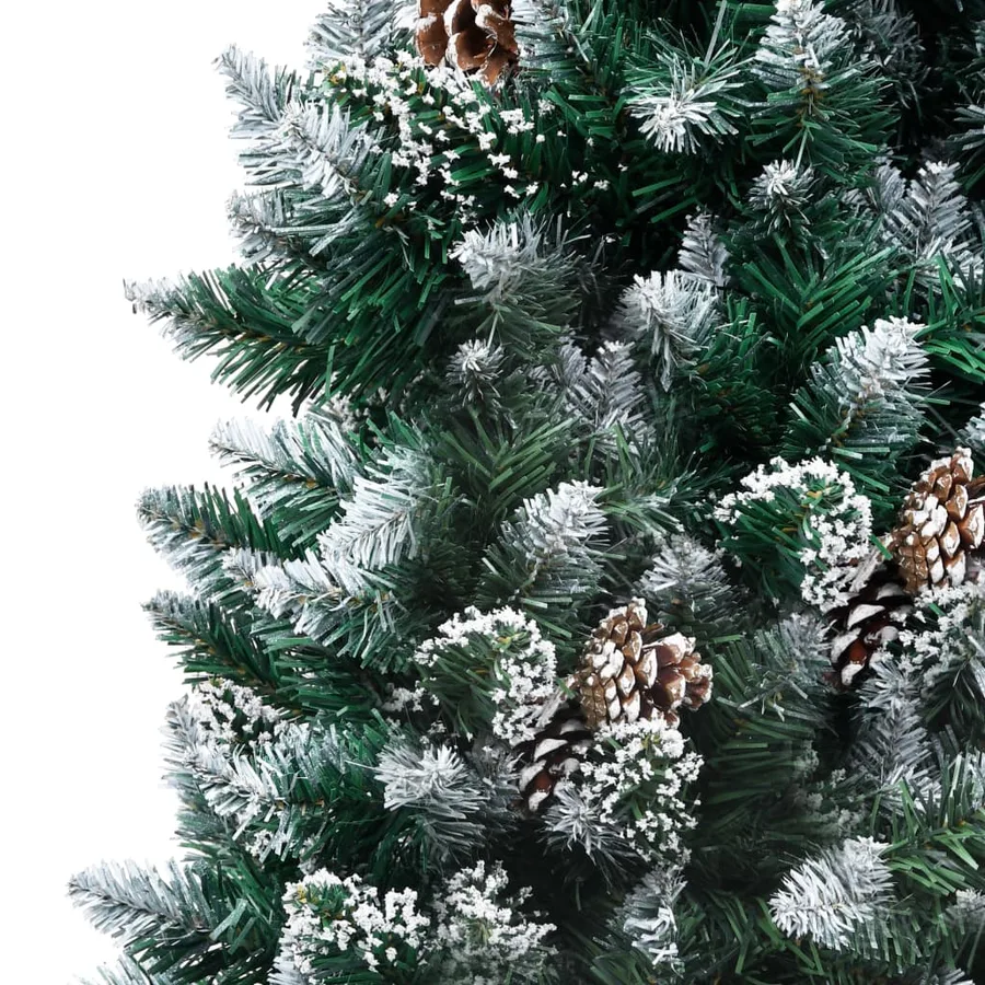 Sapin de Noël avec pommes de pin et neige blanche 150 cm - 3
