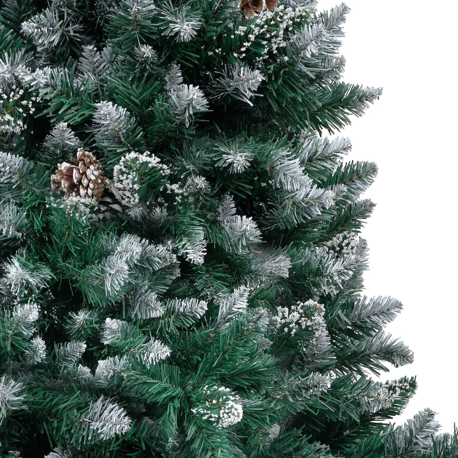 Sapin de Noël avec pommes de pin et neige blanche 150 cm - 4