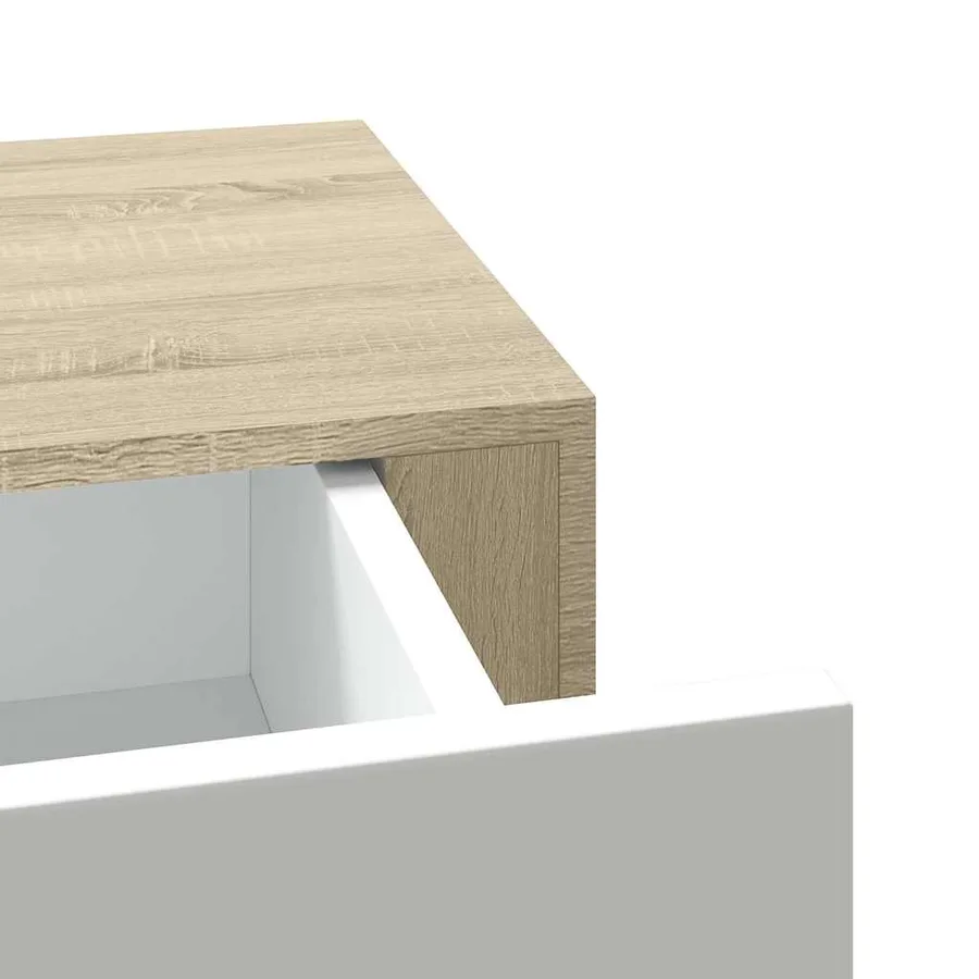 Étagères à tiroir murales 2 pcs Chêne et blanc 40x23,5x10cm MDF - 10