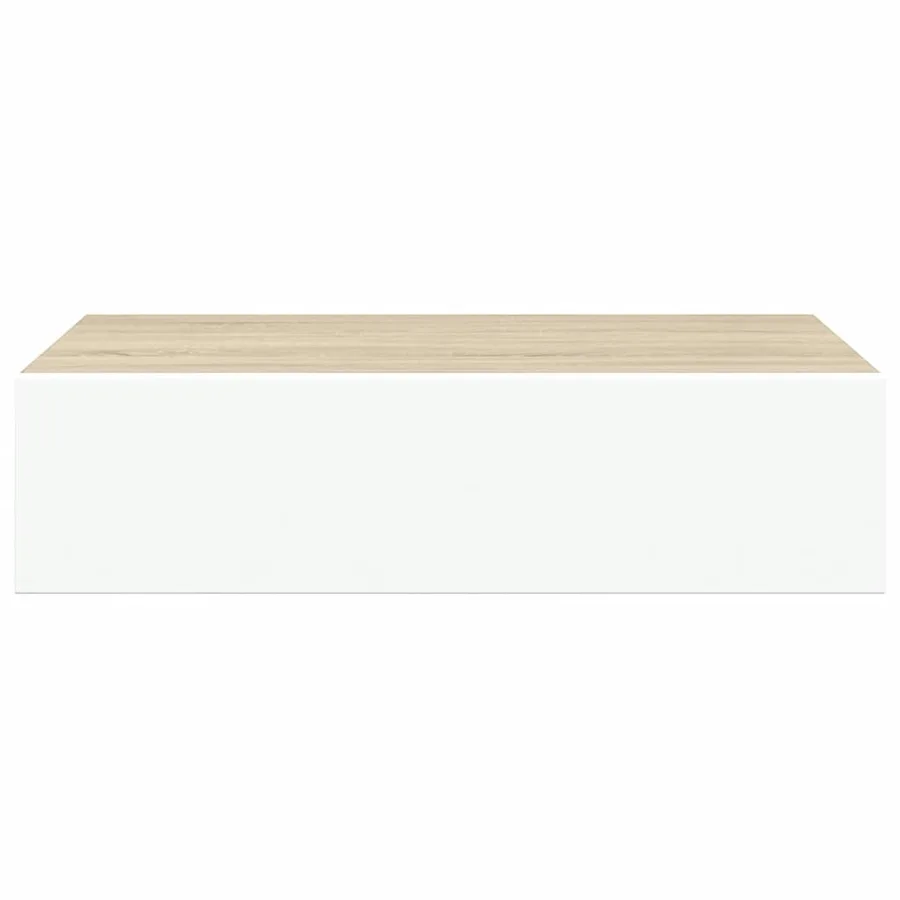 Étagères à tiroir murales 2 pcs Chêne et blanc 40x23,5x10cm MDF - 7