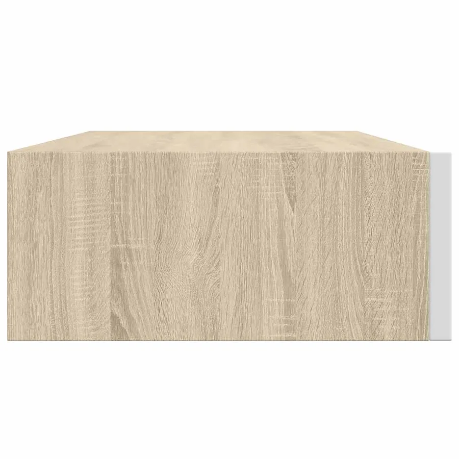 Étagères à tiroir murales 2 pcs Chêne et blanc 40x23,5x10cm MDF - 8