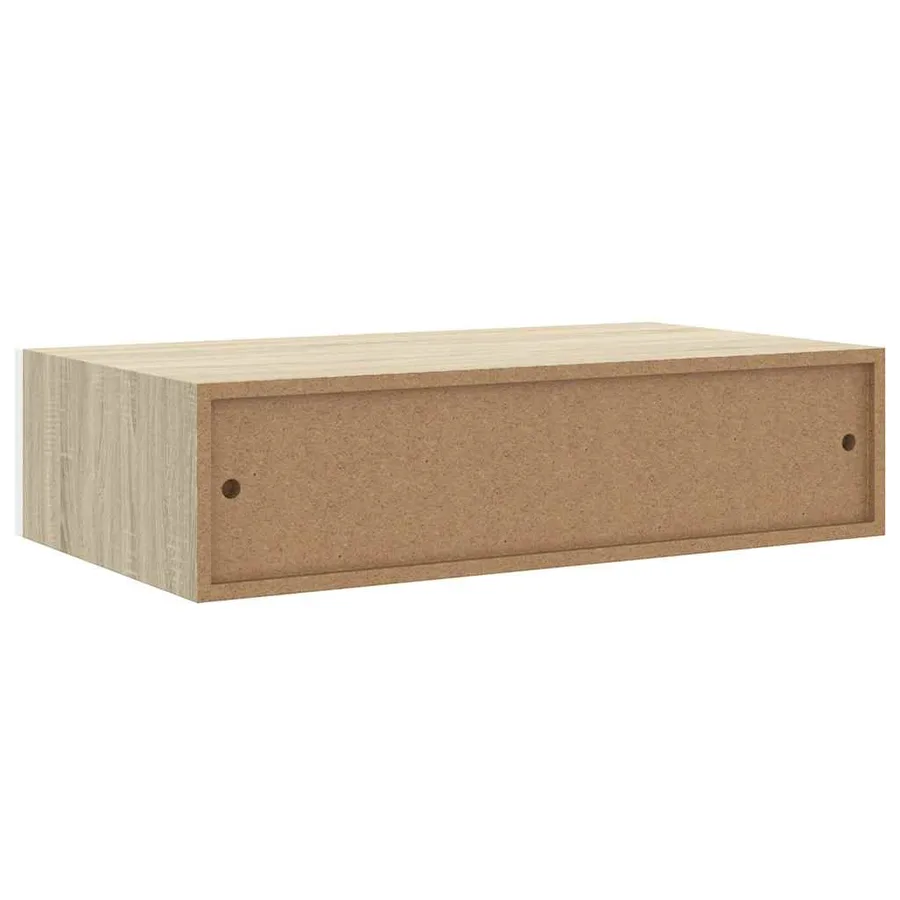Étagères à tiroir murales 2 pcs Chêne et blanc 40x23,5x10cm MDF - 9