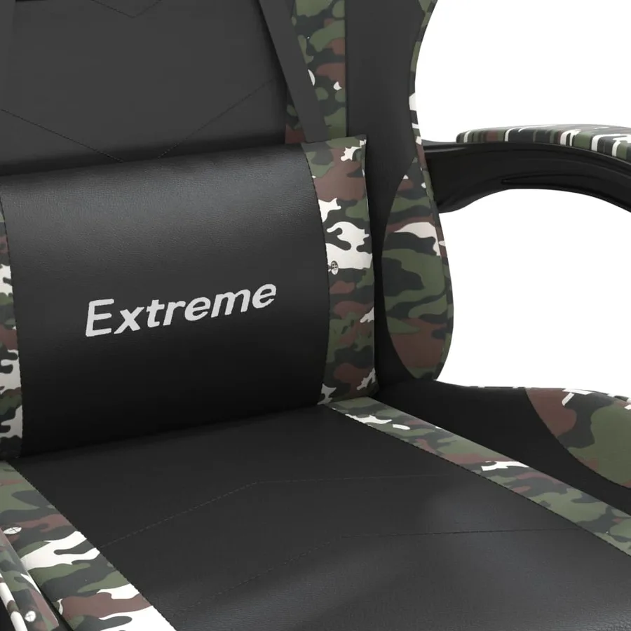 Chaise de jeu Noir et camouflage Similicuir - 8