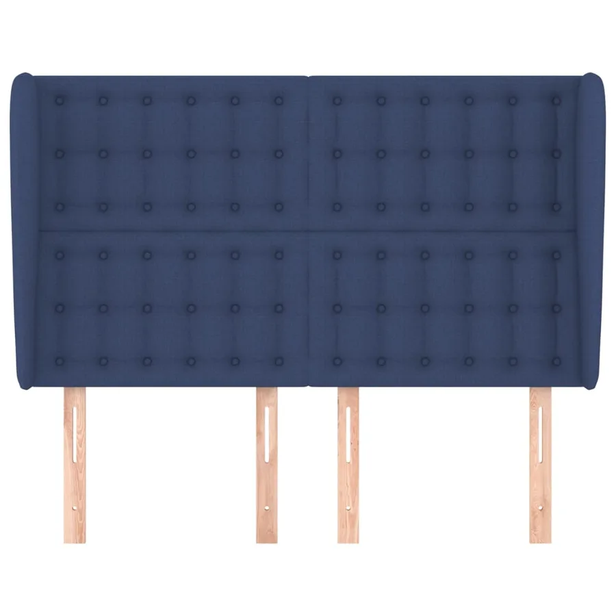 Tête de lit avec oreilles Bleu 147x23x118/128 cm Tissu - 3
