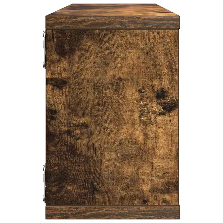 Étagères murales cube 4 pcs Chêne fumé 60x15x23 cm Bois - 7