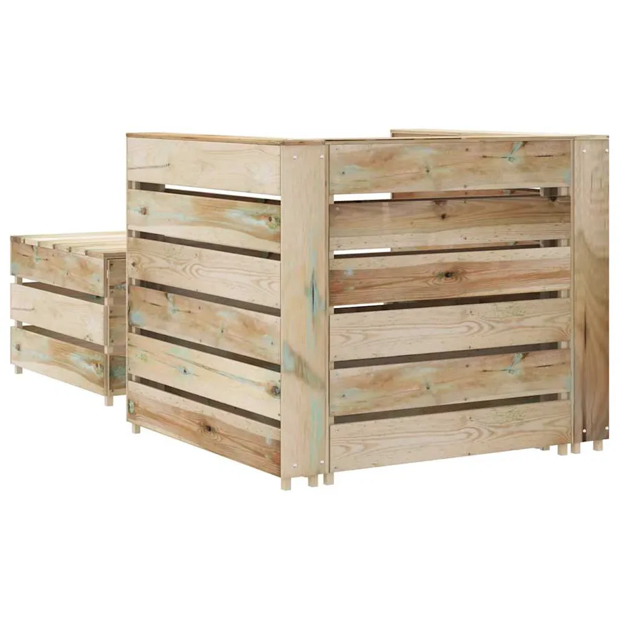 Salon de jardin palette 2 pcs Bois de pin imprégné - 5