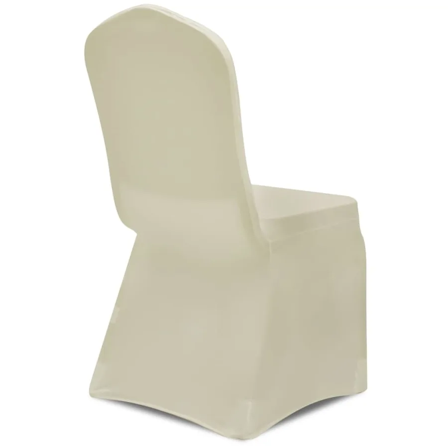 Housse de chaise extensible 4 pcs crème - 5