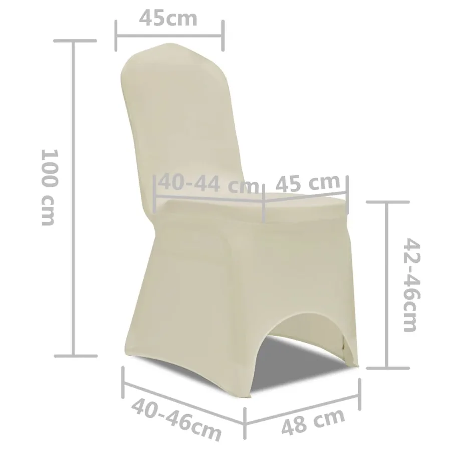 Housse de chaise extensible 4 pcs crème - 8