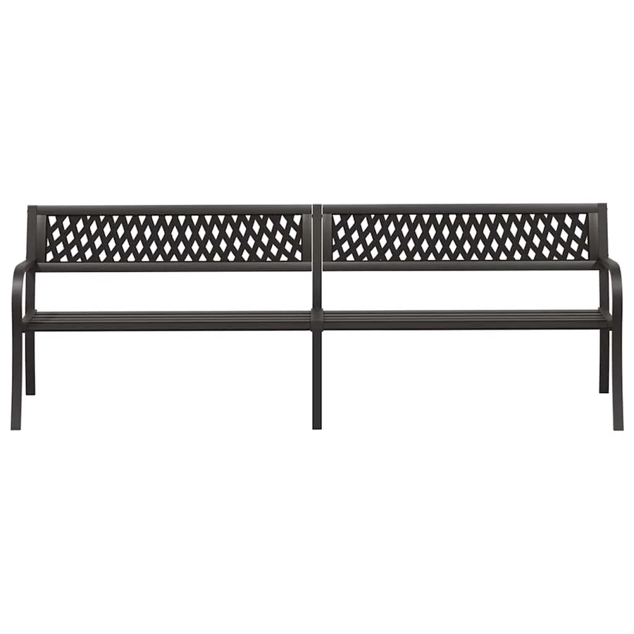 Banc double de jardin 246 cm Noir Acier - 3