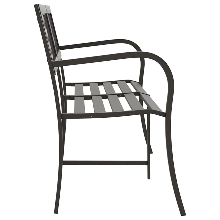 Banc double de jardin 246 cm Noir Acier - 4
