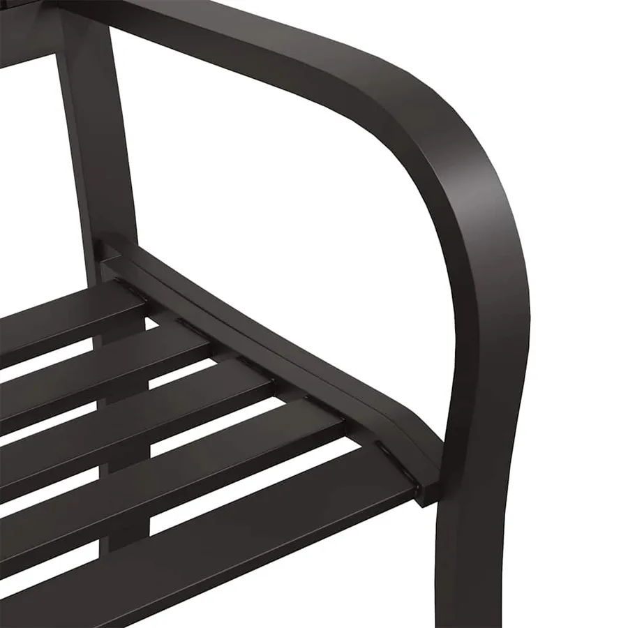 Banc double de jardin 246 cm Noir Acier - 6