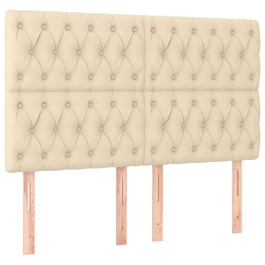 Tête de lit à LED Crème 144x7x118/128 cm Tissu - 4