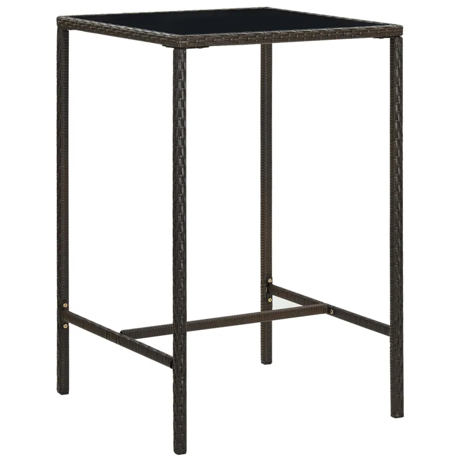 Ensemble de bar de jardin 3 pcs coussins Résine tressée Marron - 3