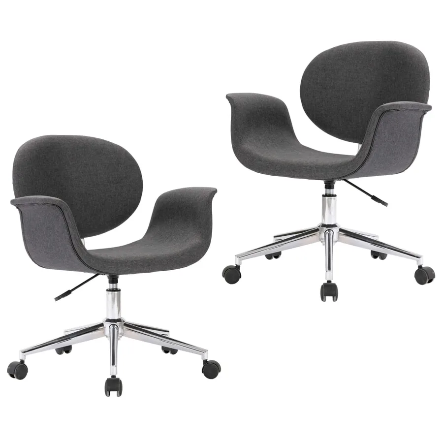 Chaises pivotantes à manger lot de 2 gris tissu - 2