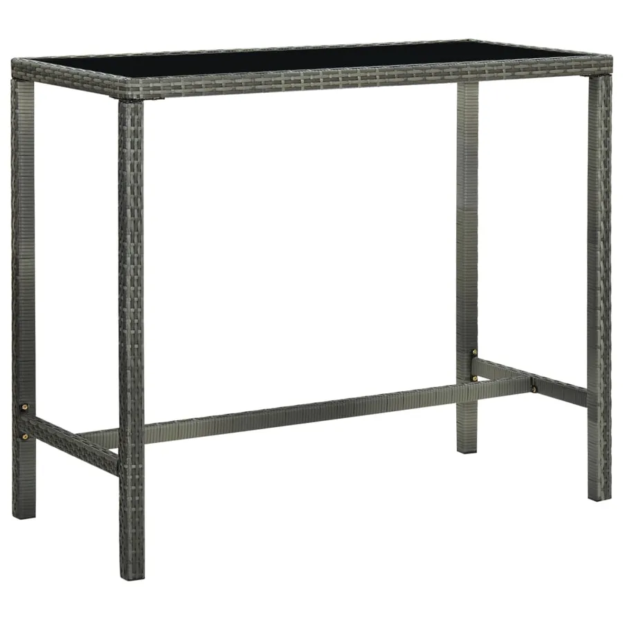 Ensemble de bar de jardin 5 pcs et coussins Résine tressée Gris - 6