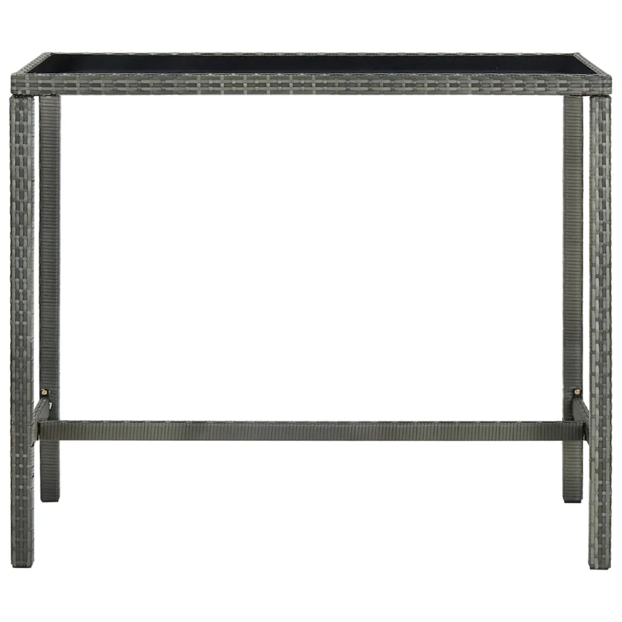 Ensemble de bar de jardin 5 pcs et coussins Résine tressée Gris - 7