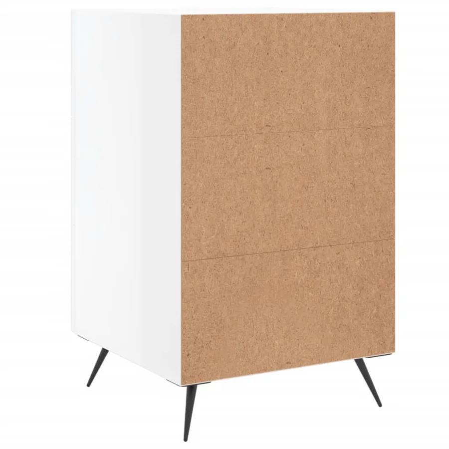 Table de chevet blanc brillant 40x40x66 cm bois d'ingénierie - 8