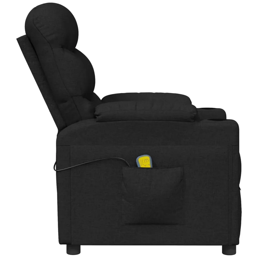 Fauteuil électrique de massage Noir Tissu - 4