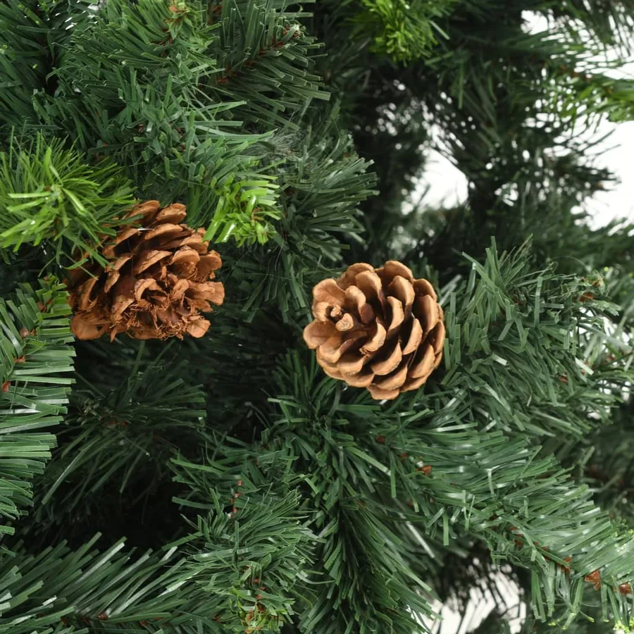 Arbre de Noël artificiel pré-éclairé pommes de pin vert 210 cm - 6