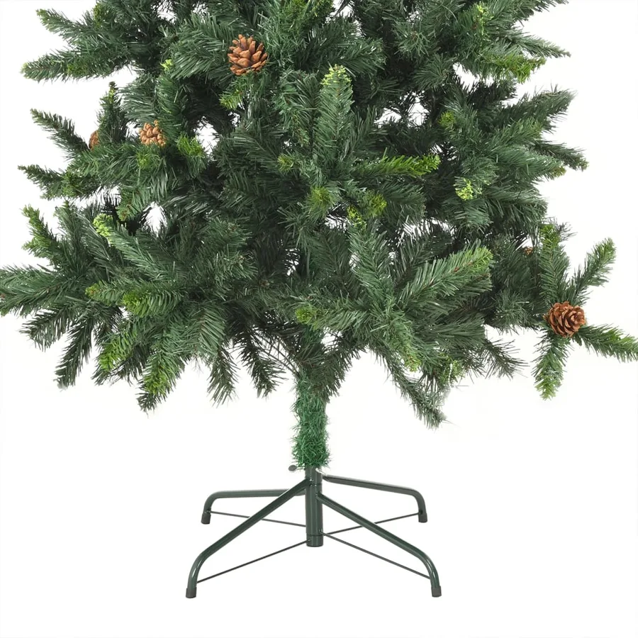 Arbre de Noël artificiel pré-éclairé pommes de pin vert 210 cm - 8