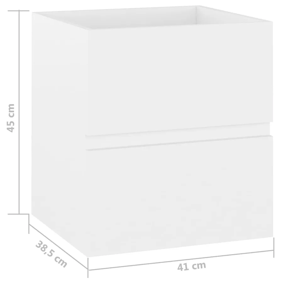Armoire d'évier avec lavabo intégré Blanc Aggloméré - 13