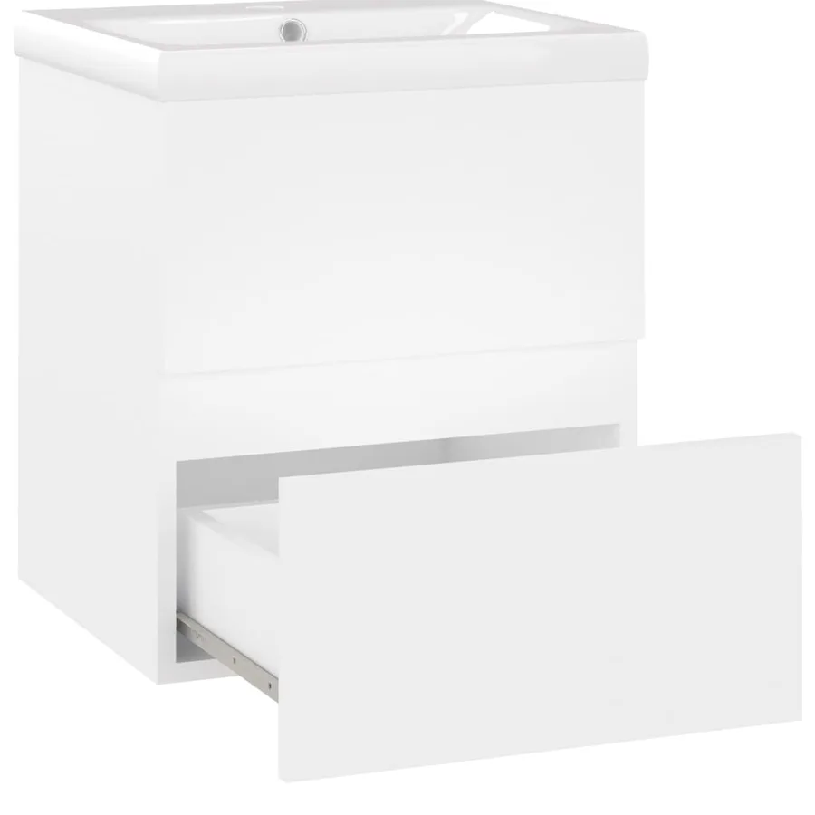Armoire d'évier avec lavabo intégré Blanc Aggloméré - 4
