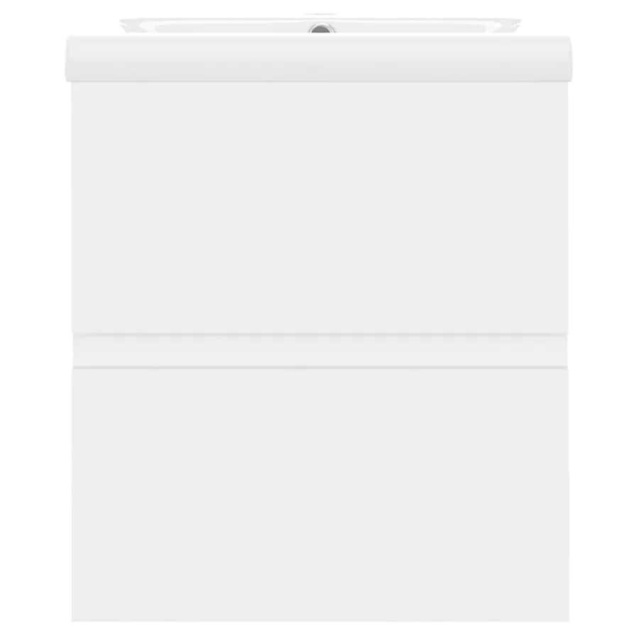 Armoire d'évier avec lavabo intégré Blanc Aggloméré - 6