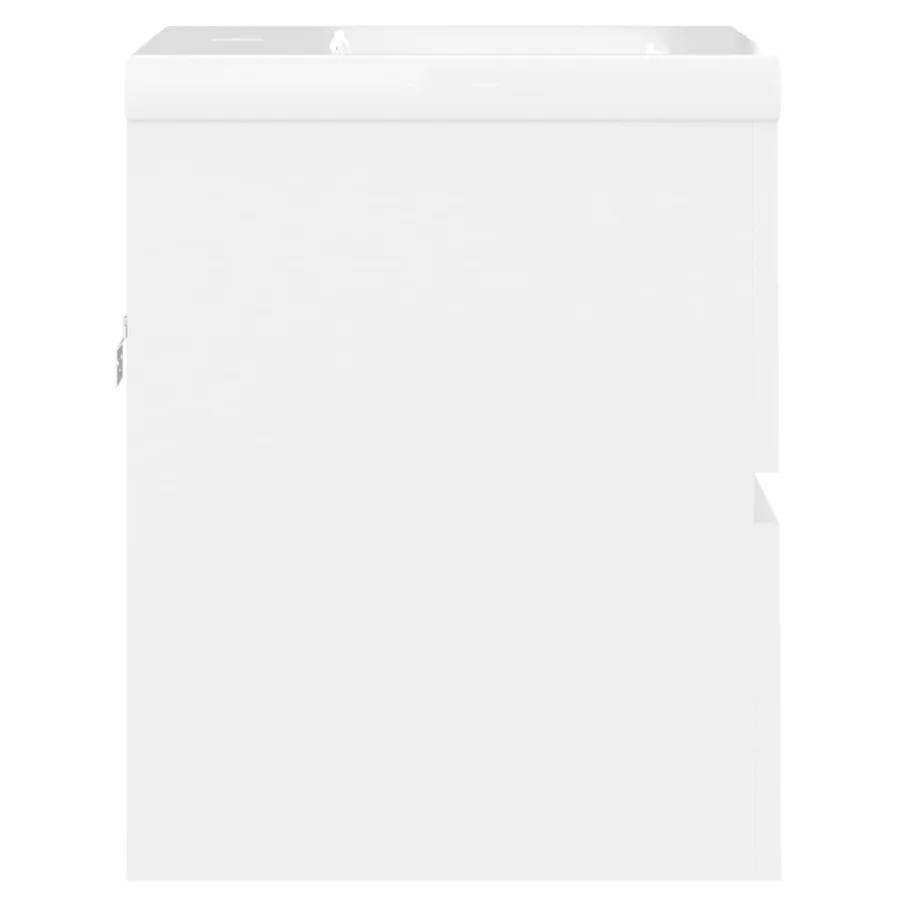 Armoire d'évier avec lavabo intégré Blanc Aggloméré - 8