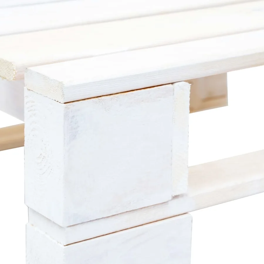 Pouf palette de jardin Bois de pin imprégné de blanc - 5