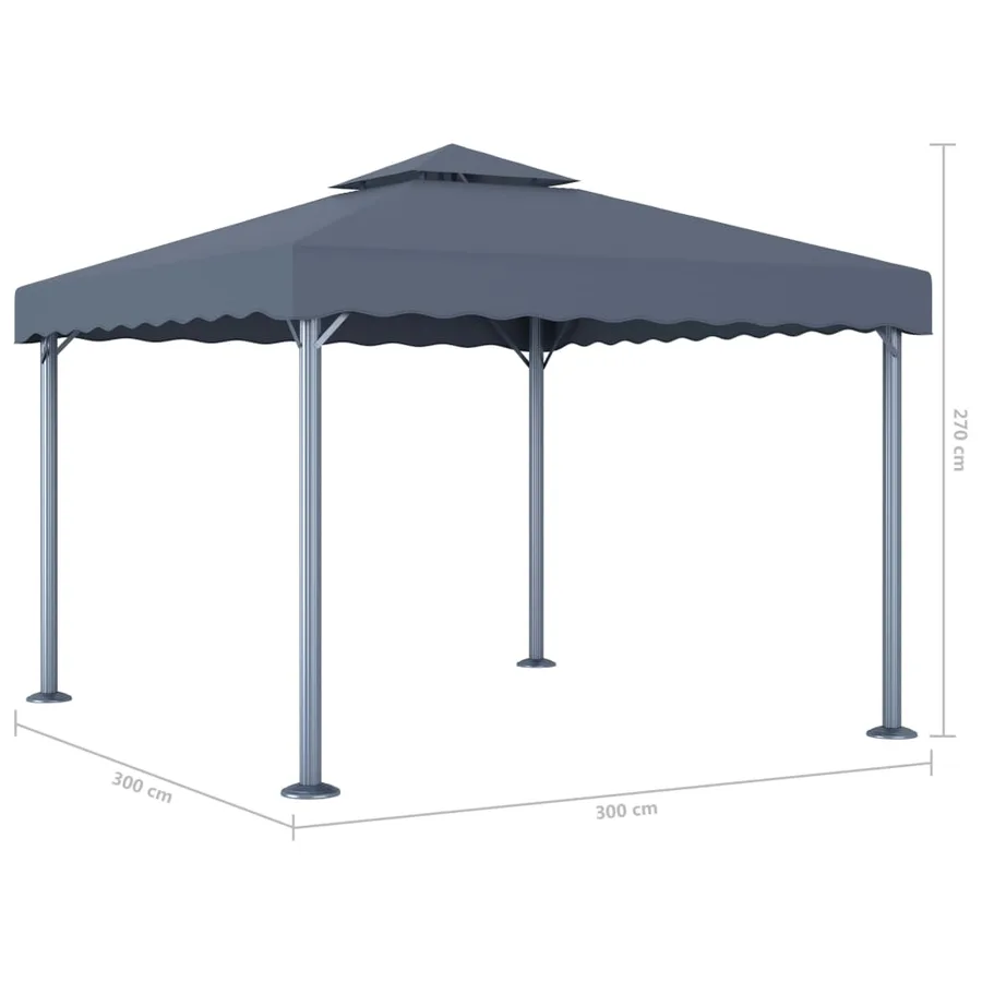 Tonnelle 300x300 cm Anthracite Aluminium - 4