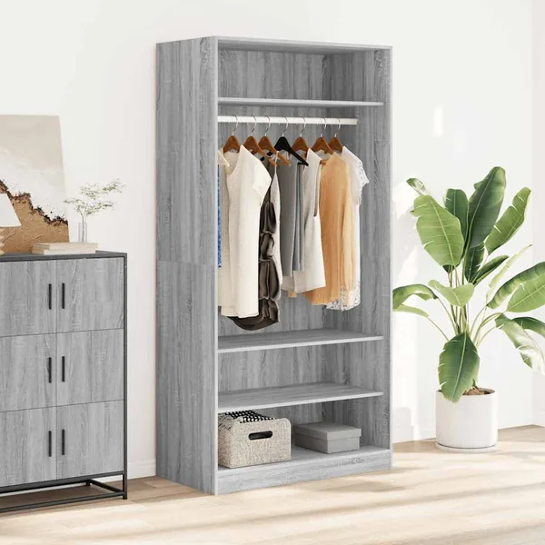 Garde-robe sonoma gris 100x50x200 cm bois d'ingénierie