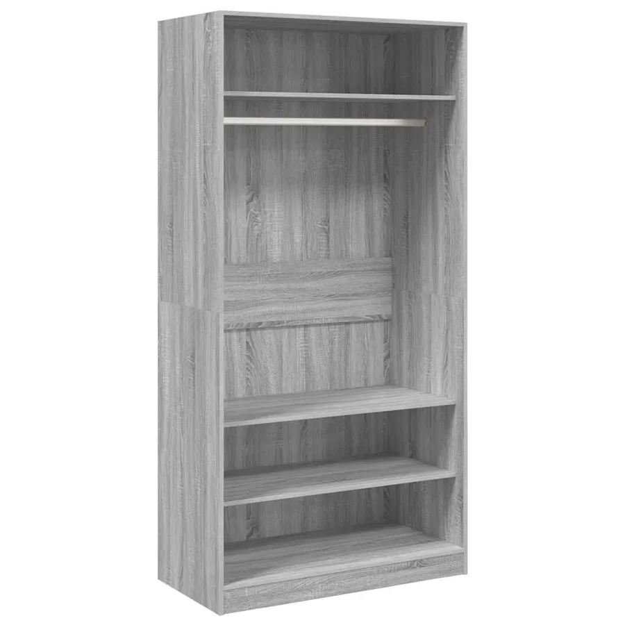 Garde-robe sonoma gris 100x50x200 cm bois d'ingénierie - 2