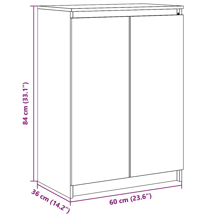 Buffet Blanc 60x36x84 cm Bois de pin massif - 11