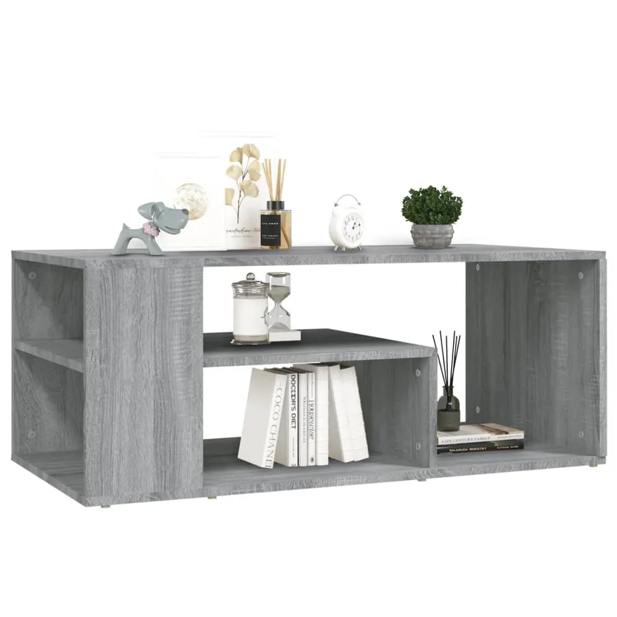 Table basse Sonoma gris 100x50x40 cm Bois d'ingénierie - 5