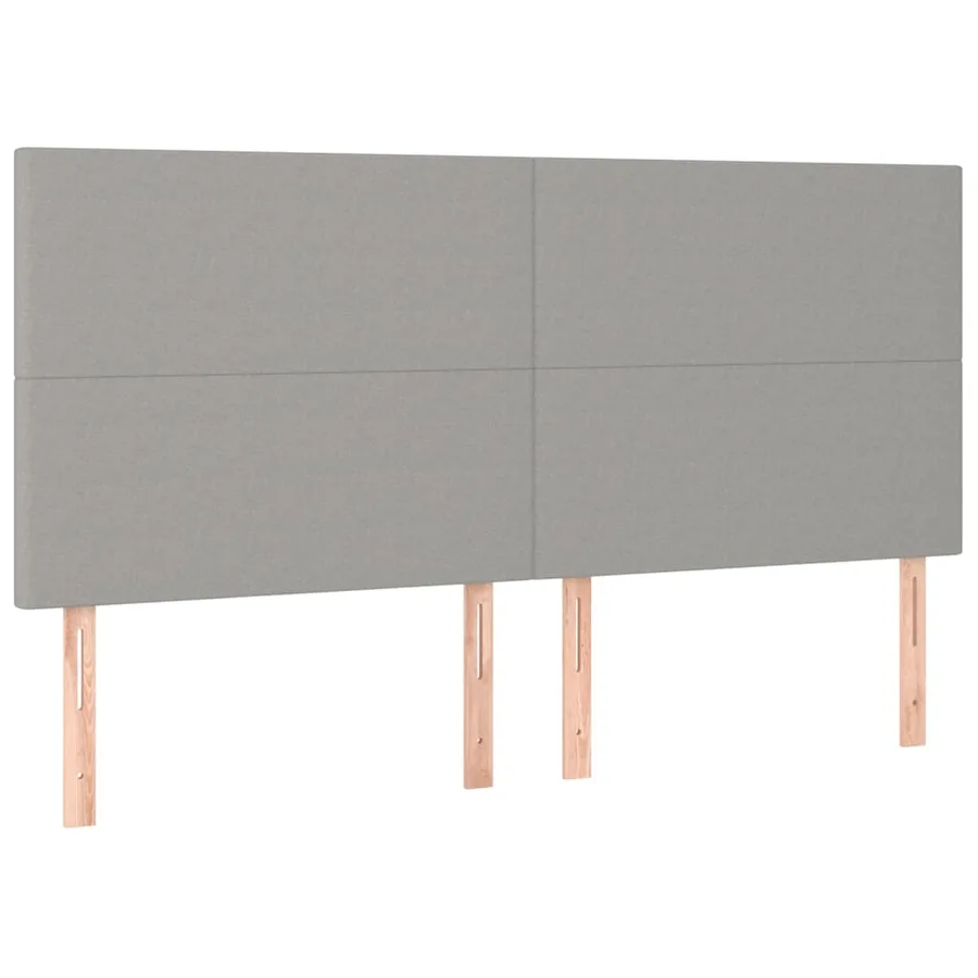 Tête de lit Gris clair 200x5x118/128 cm Tissu - 2