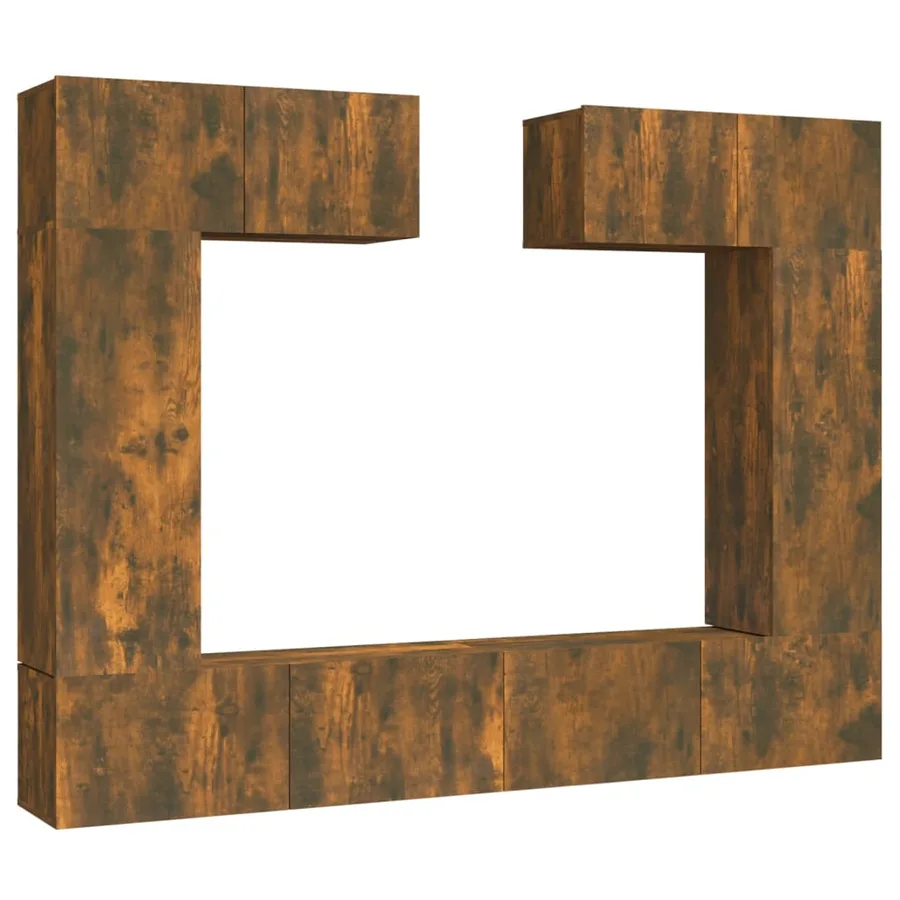 Ensemble de meubles TV 6 pcs Chêne fumé Bois d'ingénierie - 2
