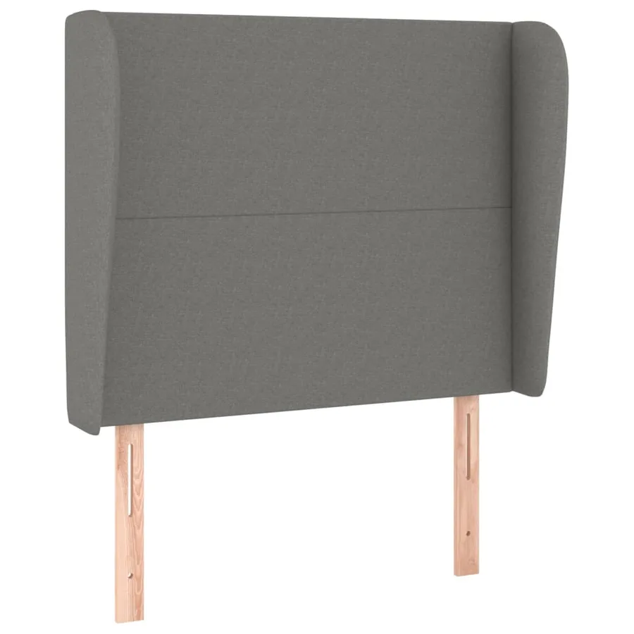 Tête de lit avec oreilles Gris foncé 103x23x118/128 cm Tissu - 2