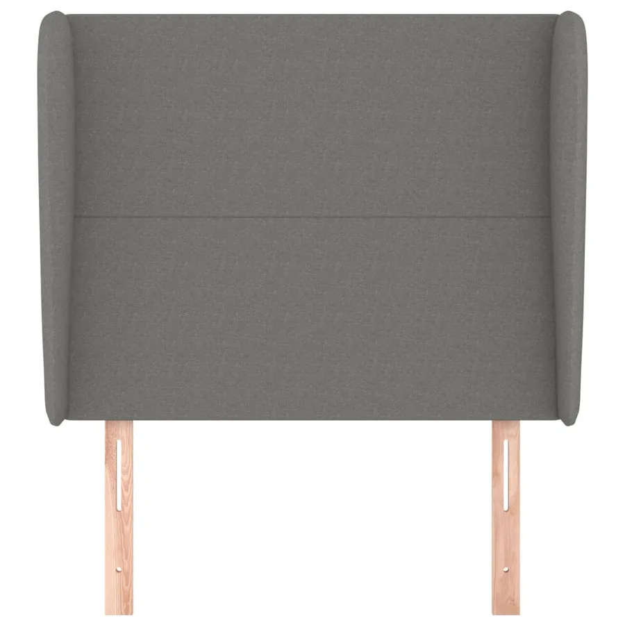 Tête de lit avec oreilles Gris foncé 103x23x118/128 cm Tissu - 3