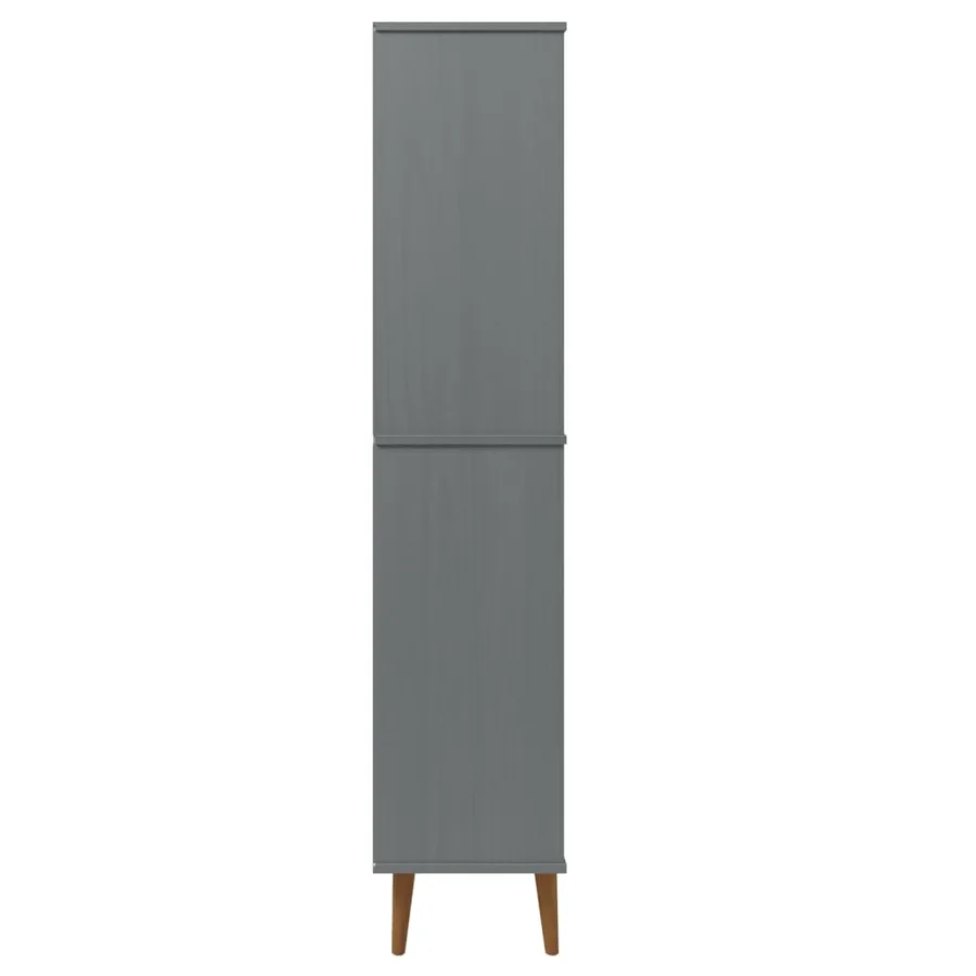 Bibliothèque MOLDE Gris 85x35x170,5 cm Bois massif de pin - 6