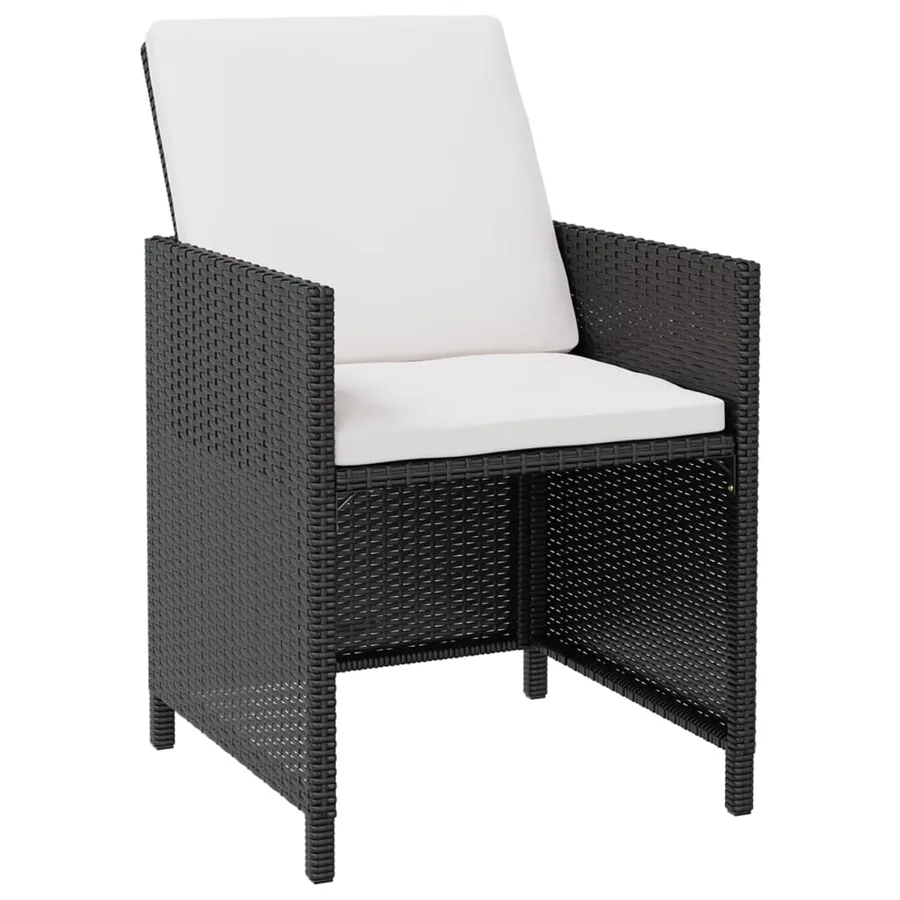 Ensemble à manger d'extérieur 5 pcs Rotin et bois d'acacia Noir - 3