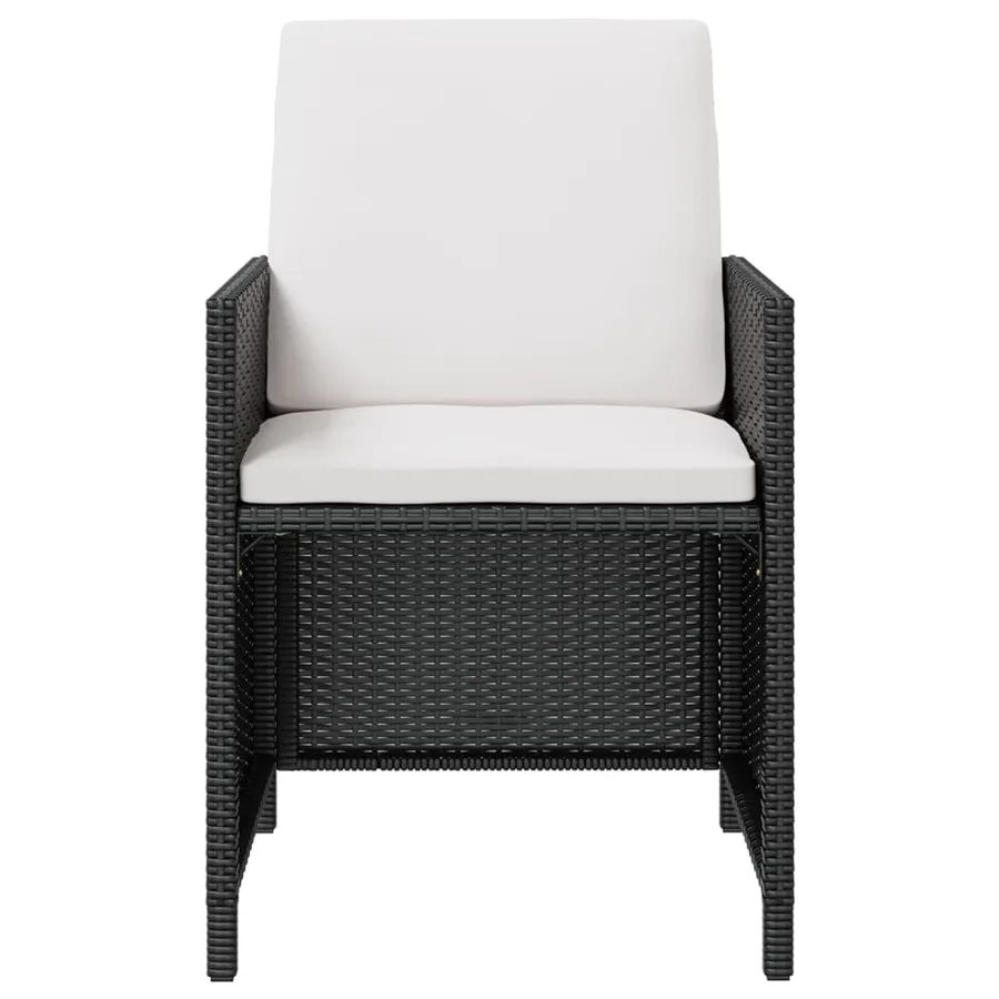 Ensemble à manger d'extérieur 5 pcs Rotin et bois d'acacia Noir - 4