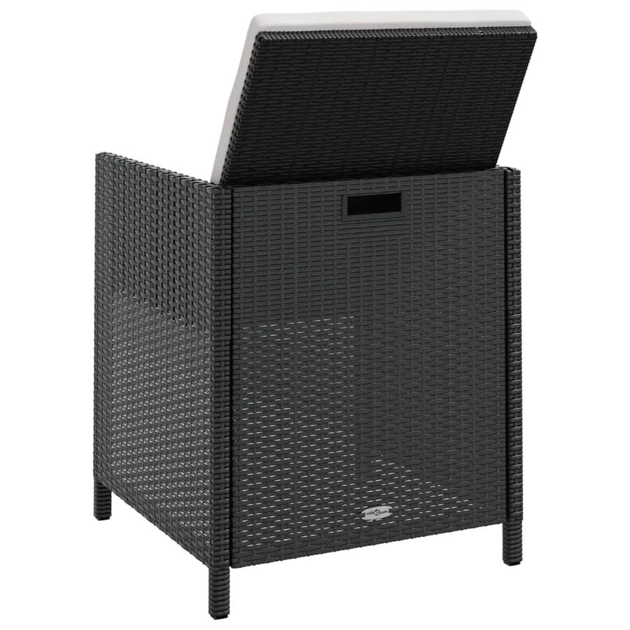 Ensemble à manger d'extérieur 5 pcs Rotin et bois d'acacia Noir - 5