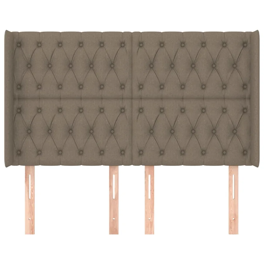 Tête de lit avec oreilles Taupe 147x16x118/128 cm Tissu - 3