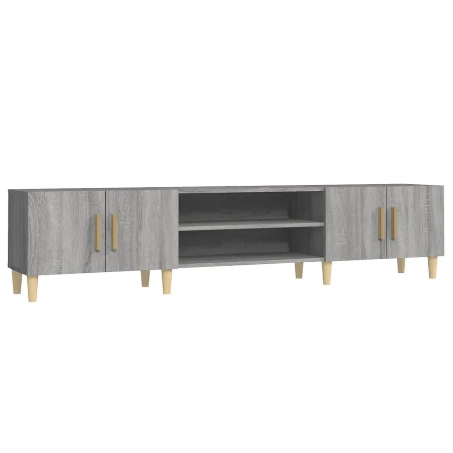 Meuble TV sonoma gris 180x31,5x40 cm bois d'ingénierie - 2